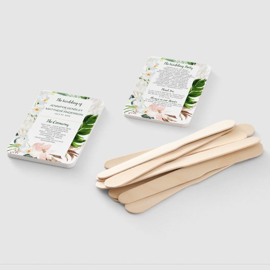 Tropisch Paradijs Tropische Bloemenbruiloft Handwaaier (Niet-gemonteerd)