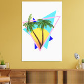 tropisch paradijs uit de jaren tachtig canvas afdruk (Insitu (Woonkamer))