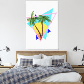 tropisch paradijs uit de jaren tachtig canvas afdruk (Insitu (Slaapkamer))