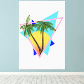 tropisch paradijs uit de jaren tachtig canvas afdruk (Insitu (Houten vloer))