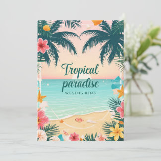 Tropisch Paradijs Uitnodiging Zomerfeest, Strand