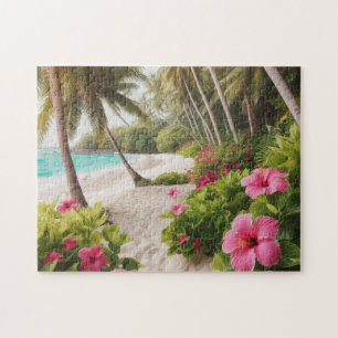 Tropisch Paradijs van Palmbomen in Alle Rust Legpuzzel