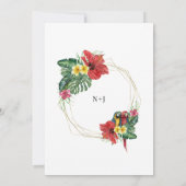 Tropisch Paradijs Vogels Bloemen Huwelijk Kaart (Achterkant)
