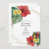 Tropisch Paradijs Vogels Bloemen Huwelijk Kaart (Voorkant / Achterkant)