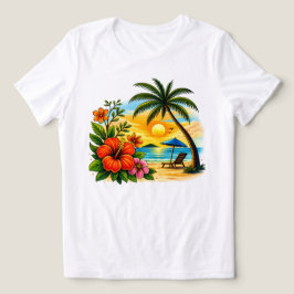 Tropisch Paradijs Vrouwen Sunset Beach T‑Shirt Tri-Blend Shirt