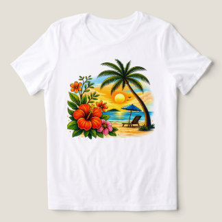 Tropisch Paradijs Vrouwen Sunset Beach T‑Shirt Tri-Blend Shirt