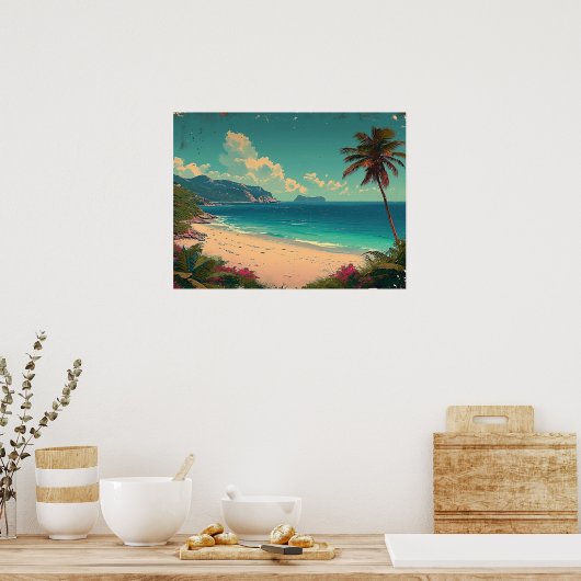 Tropisch paradijs wacht poster (Keuken)