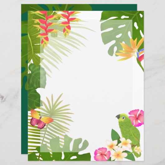 Tropisch Paradijs Wit Blank (Voorkant / Achterkant)