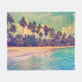Tropisch paradijs: zee, hotel, strand. fleece deken (Voorkant (Horizontaal))