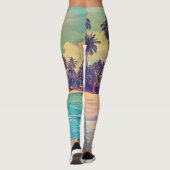 Tropisch paradijs: zee, hotel, strand. leggings (Achterkant)