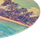 Tropisch paradijs: zee, hotel, strand. snijplank (Hoek)