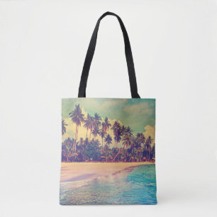 Tropisch paradijs: zee, hotel, strand. tote bag