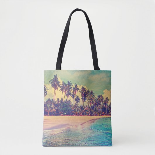Tropisch paradijs: zee, hotel, strand. tote bag (Voorkant)