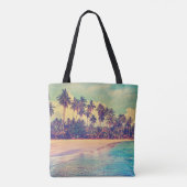 Tropisch paradijs: zee, hotel, strand. tote bag (Achterkant)