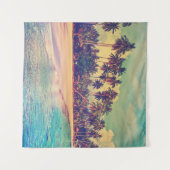 Tropisch paradijs: zee, hotel, strand. wandkleed (Voorkant (horizontaal))