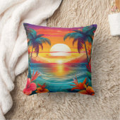 Tropisch paradijs zonsondergang kussen (Deken)
