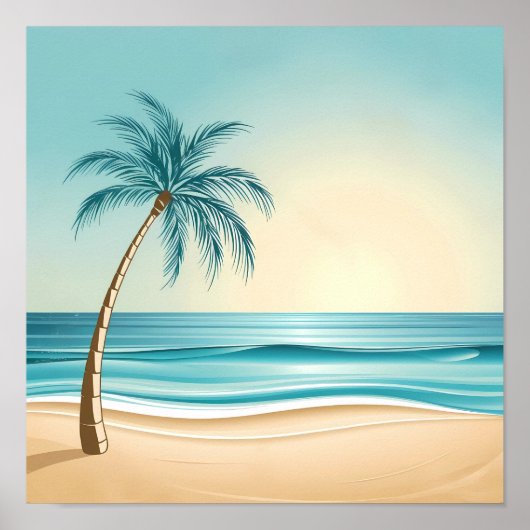 Tropisch paradijs zonsondergang poster (Voorkant)