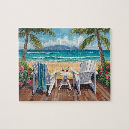 Tropisch paradijsbeeld legpuzzel (Horizontaal)