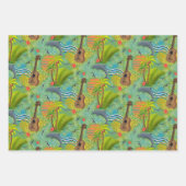 Tropisch paradijsblauw groen inpakpapier vel (Voorkant)