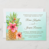 Tropisch paradijse ananas Floral Bouquet Wedding Kaart (Voorkant)