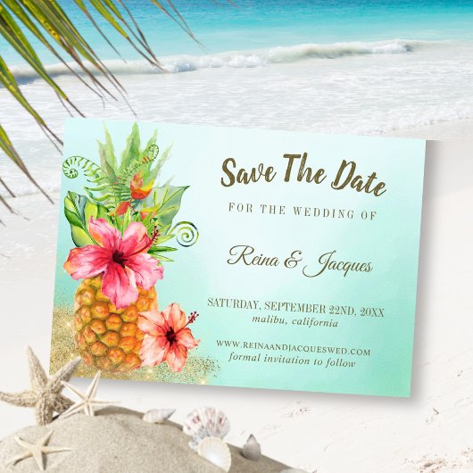 Tropisch paradijse ananas Floral Bouquet Wedding Save The Date