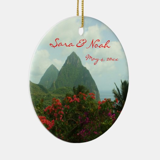 Tropisch paradijselijk huwelijk keramisch ornament (Rechts)