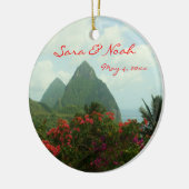 Tropisch paradijselijk  huwelijk keramisch ornament (Links)