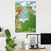 Tropisch paradijselijk Poster (Thuiskantoor)