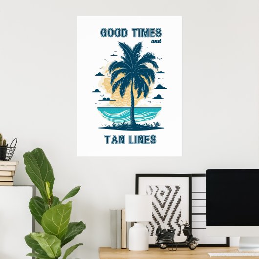 Tropisch paradijsontwerp. poster (Thuiskantoor)