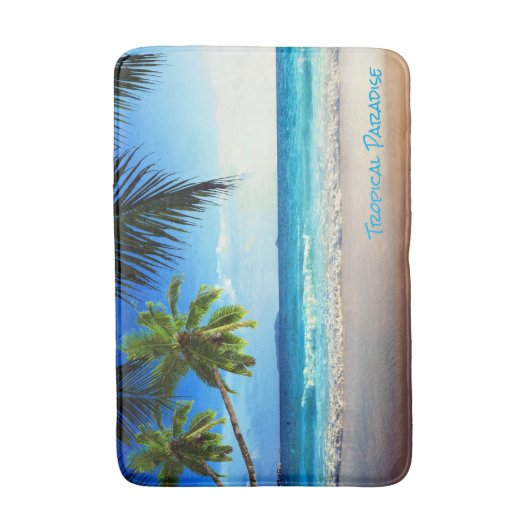 Tropisch paradijsstrand badmat (Voorkant Verticaal)