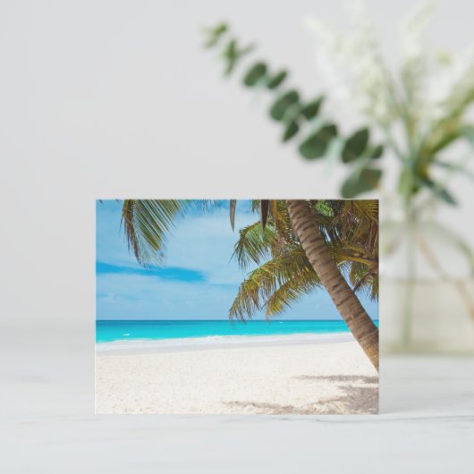 Tropisch paradijsstrand briefkaart (Staand voorkant)