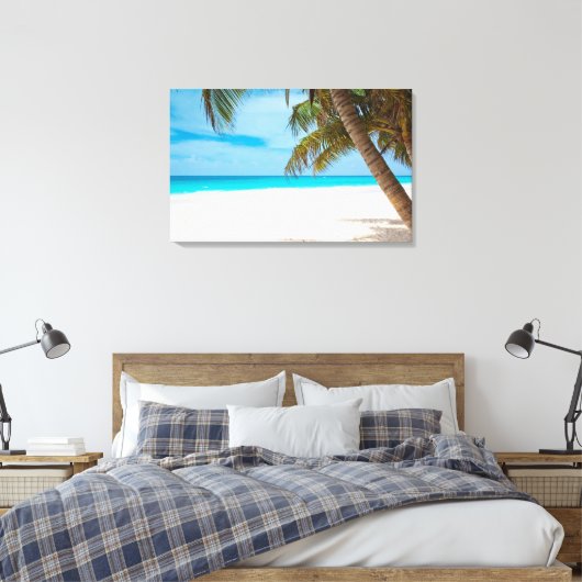 Tropisch paradijsstrand canvas afdruk (Insitu (Slaapkamer))