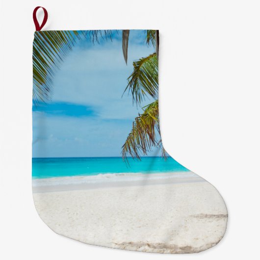 Tropisch paradijsstrand grote kerstsok (Voorkant)