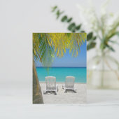 Tropisch paradijsstrand in het Caribisch gebied Briefkaart (Staand voorkant)