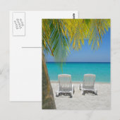 Tropisch paradijsstrand in het Caribisch gebied Briefkaart (Voorkant / Achterkant)