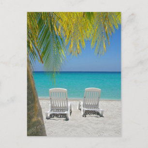 Tropisch paradijsstrand in het Caribisch gebied Briefkaart