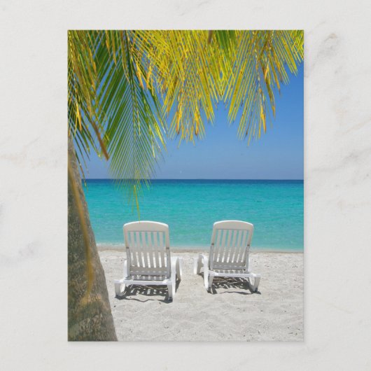 Tropisch paradijsstrand in het Caribisch gebied Briefkaart (Voorkant)