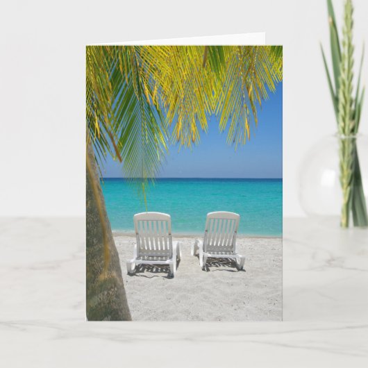 Tropisch paradijsstrand in het Caribisch gebied Kaart (Voorkant)