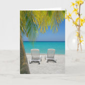 Tropisch paradijsstrand in het Caribisch gebied Kaart (Gele Bloem)