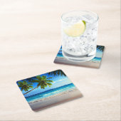 Tropisch paradijsstrand kartonnen onderzetters (Insitu)