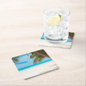 Tropisch paradijsstrand kartonnen onderzetters (Insitu)