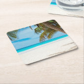 Tropisch paradijsstrand kartonnen onderzetters (Schuin)