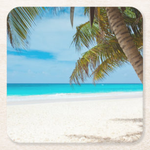 Tropisch paradijsstrand kartonnen onderzetters