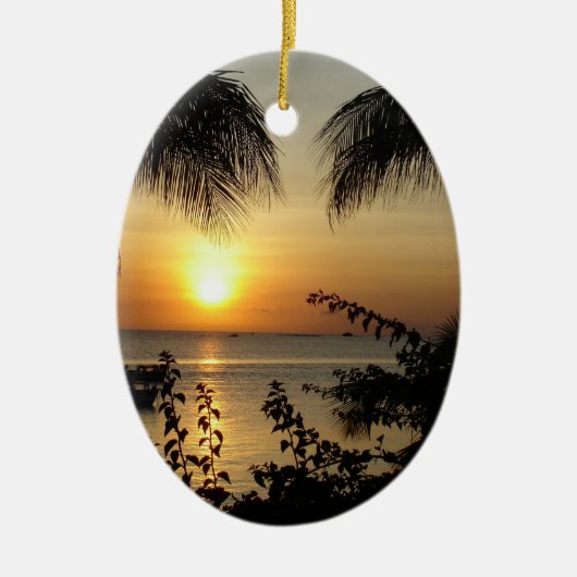 Tropisch paradijsstrand keramisch ornament (Voorkant)