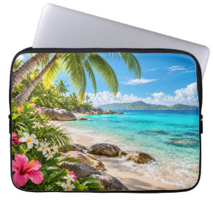 Tropisch paradijsstrand laptop sleeve