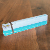 Tropisch paradijsstrand naambordje (Zijkant)