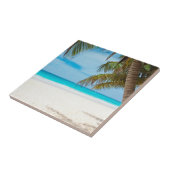 Tropisch paradijsstrand tegeltje (Zijkant)