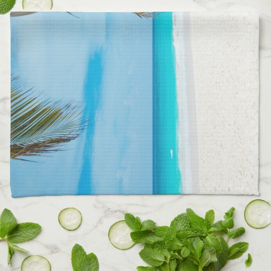 Tropisch paradijsstrand theedoek (Gevouwen)