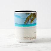 Tropisch paradijsstrand tweekleurige koffiemok (Center)