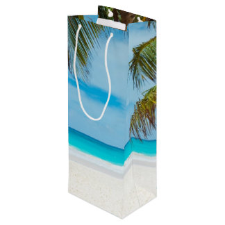 Tropisch paradijsstrand wijn cadeautas